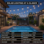Outdoor Solar String Lights with Remote — Black, 37–108 ft - 9