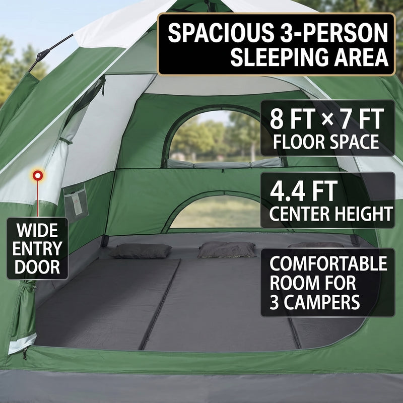 2-4 PERSON LIGHTWEIGHT BACKPACKING DOME CAMPING TENTS - 9