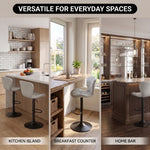 COUNTER BAR STOOLS SET OF 2 – ADJUSTABLE SWIVEL FAUX LEATHER SEATS - 9