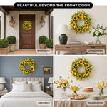 SUNFLOWER WREATH FOR FRONT DOOR – SUMMER FLORAL PORCH DÉCOR - 9