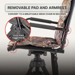 360° Swivel Hunting Chair with Adjustable Legs & Rifle Rest – Portable Tripod Seat - 9