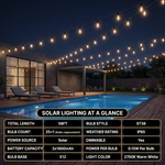 Outdoor Solar String Lights with Remote — Black, 37–108 ft - 9