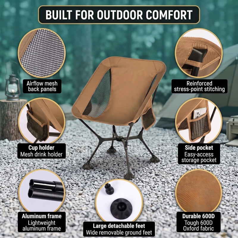 Ultralight Folding Camping Chair – Portable Outdoor High-Back Seat - 9