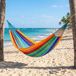 Handwoven Mayan Rope Double Hammock with Tree Straps, Carabiners & Carry Bag - 9