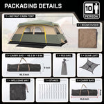 8–10 Person Instant Cabin Camping Tent with Room Divider - 9