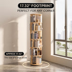 Rotating Bookshelf Tower – 360° Spinning Bookcase | 5 & 6-Tier, Solid Wood & MDF - 9