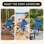 Reclining Camping Chair – 3-Position High-Back Folding Chair with Lumbar Support - 9