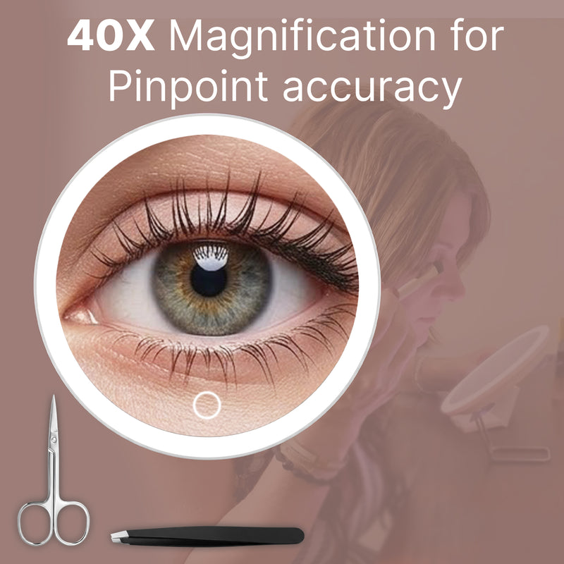 Lighted Magnifying Makeup Mirror – Rechargeable LED - 9