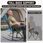 High Back Folding Rocking Camping Chair – Oversized Portable Outdoor Rocker with Cup Holder, Carry Bag & Heavy-Duty Steel Frame - 9