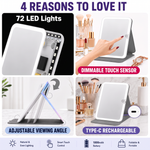 Portable LED Makeup Mirror – Rechargeable, Adjustable Brightness, Compact & Travel-Friendly - 9