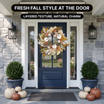 PUMPKIN WREATH FOR FRONT DOOR – FALL FARMHOUSE DÉCOR - 9