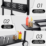 2 & 3 BURNER PORTABLE PROPANE FLAT TOP GRIDDLE – 20,000–45,000 BTU OUTDOOR GRIDDLE WITH SIDE SHELVES & CART - 9