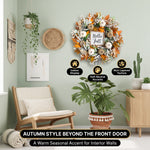 PUMPKIN WREATH FOR FRONT DOOR – FALL FARMHOUSE DÉCOR - 9