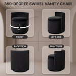 VANITY CHAIR WITH STORAGE – 360° SWIVEL VELVET SEAT - 9