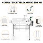 Folding Fish Cleaning Table with Sink & Sprayer Options - 9