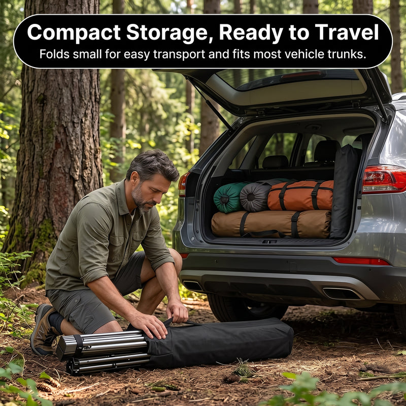 Lightweight Aluminum Folding Camping Table – Portable Roll-Up Outdoor Picnic Table with Carry Bag - 9