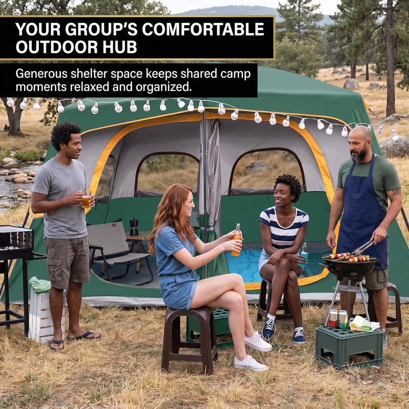 5–8 PERSON FAMILY DOME CAMPING TENT – WATERPROOF OUTDOOR TENT WITH RAINFLY & CARRY BAG - 9