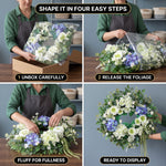 HYDRANGEA WREATH FOR FRONT DOOR – ARTIFICIAL FLORAL PORCH DÉCOR - 9