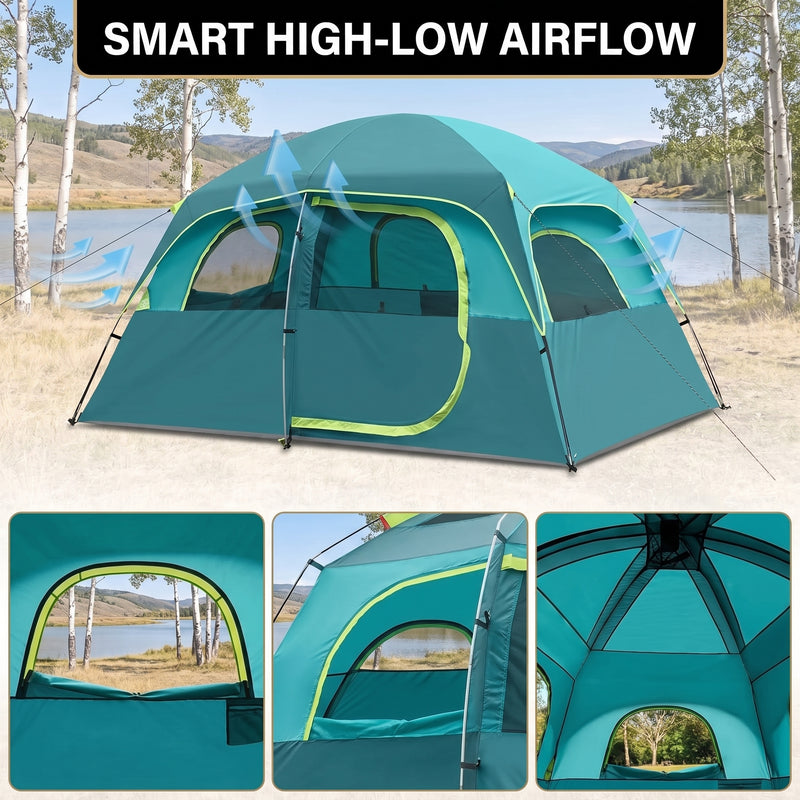 5–8 PERSON FAMILY DOME CAMPING TENT – WATERPROOF OUTDOOR TENT WITH RAINFLY & CARRY BAG - 9