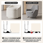 Swivel Accent Chair with Storage, 360 Degree Velvet Small Accent Chair, No Assembly Comfy Bedroom Chair for Living Room, Reading, Dressing Room - 9