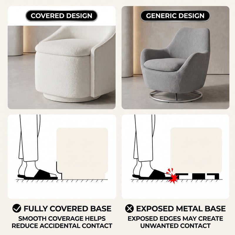 Swivel Accent Chair with Storage, 360 Degree Velvet Small Accent Chair, No Assembly Comfy Bedroom Chair for Living Room, Reading, Dressing Room - 9