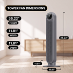Tower Fan With Remote – 90° Oscillation, 36″ & 42″ - 9