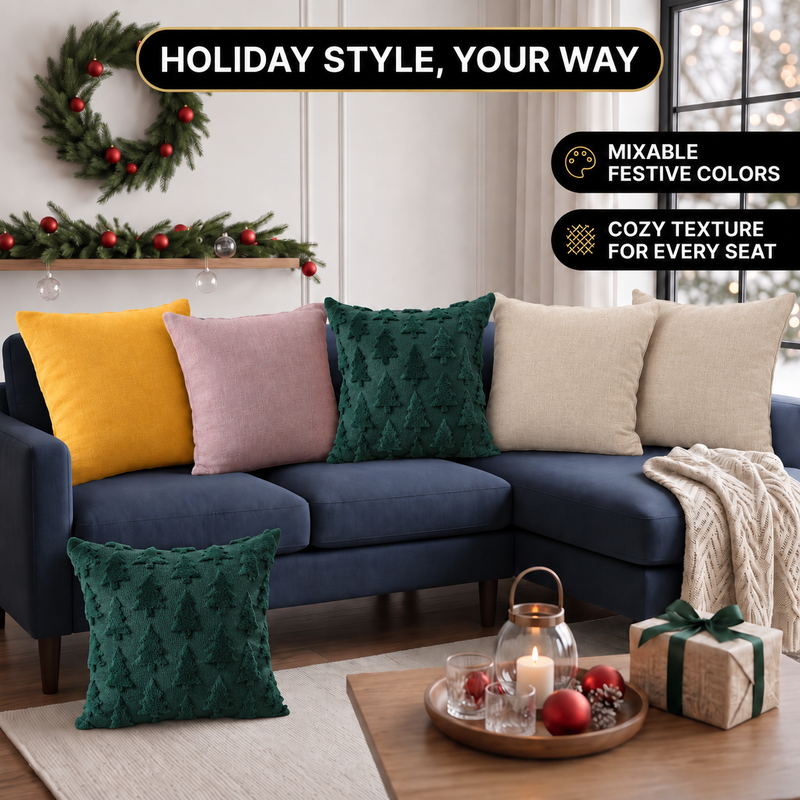 Christmas Pillow Covers 18x18 – Decorative Set of 2 - 9