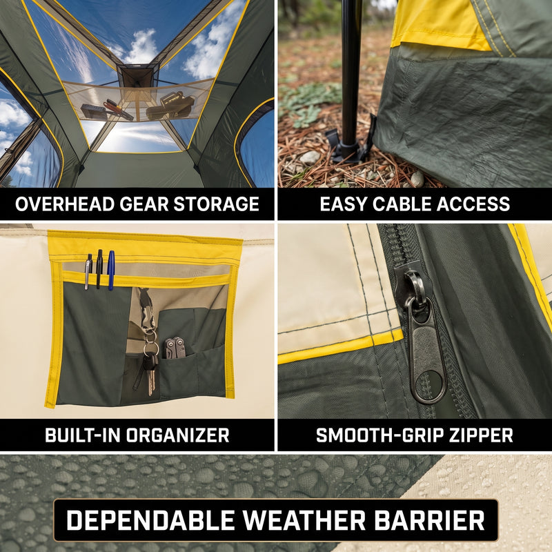 8–10 Person Instant Cabin Camping Tent with Room Divider - 9