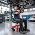 Rolling Mechanic Stool – Adjustable Workshop Seat with Tool Tray & Casters - 9