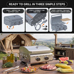 PORTABLE STAINLESS STEEL TABLETOP PROPANE GRILL – 2 & 3 BURNER OUTDOOR BBQ OPTIONS - 9