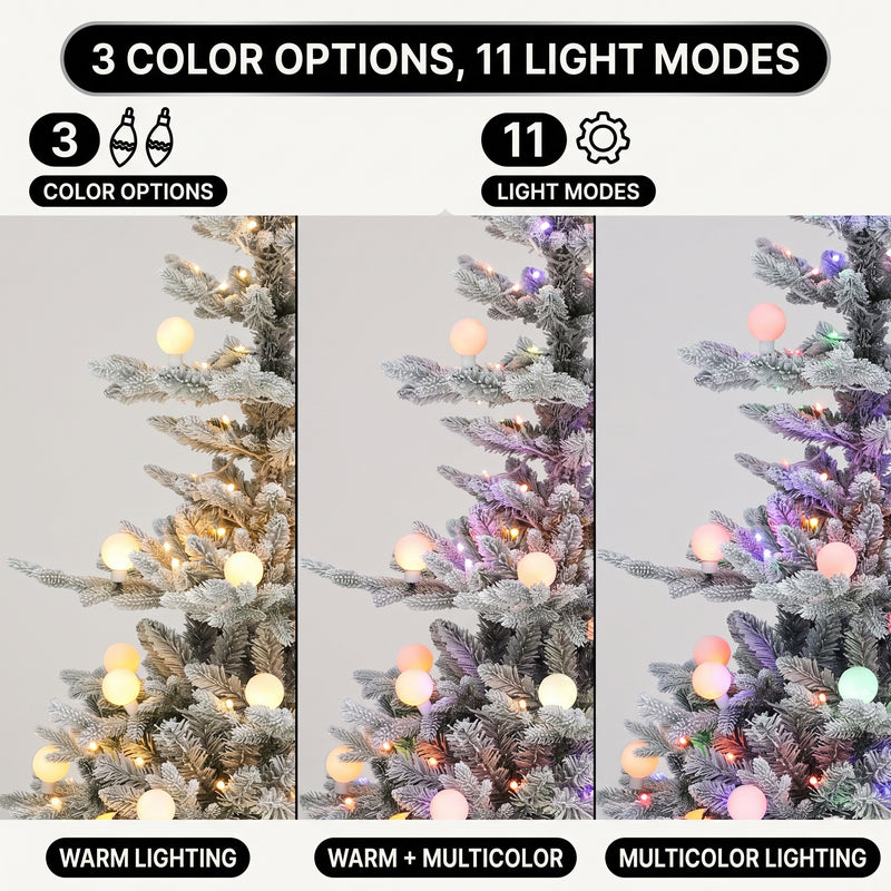 PRE LIT CHRISTMAS TREE – COLOR CHANGING LED LIGHTS WITH REMOTE CONTROL - 9