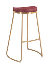 Bree Barstool Burgundy & Gold