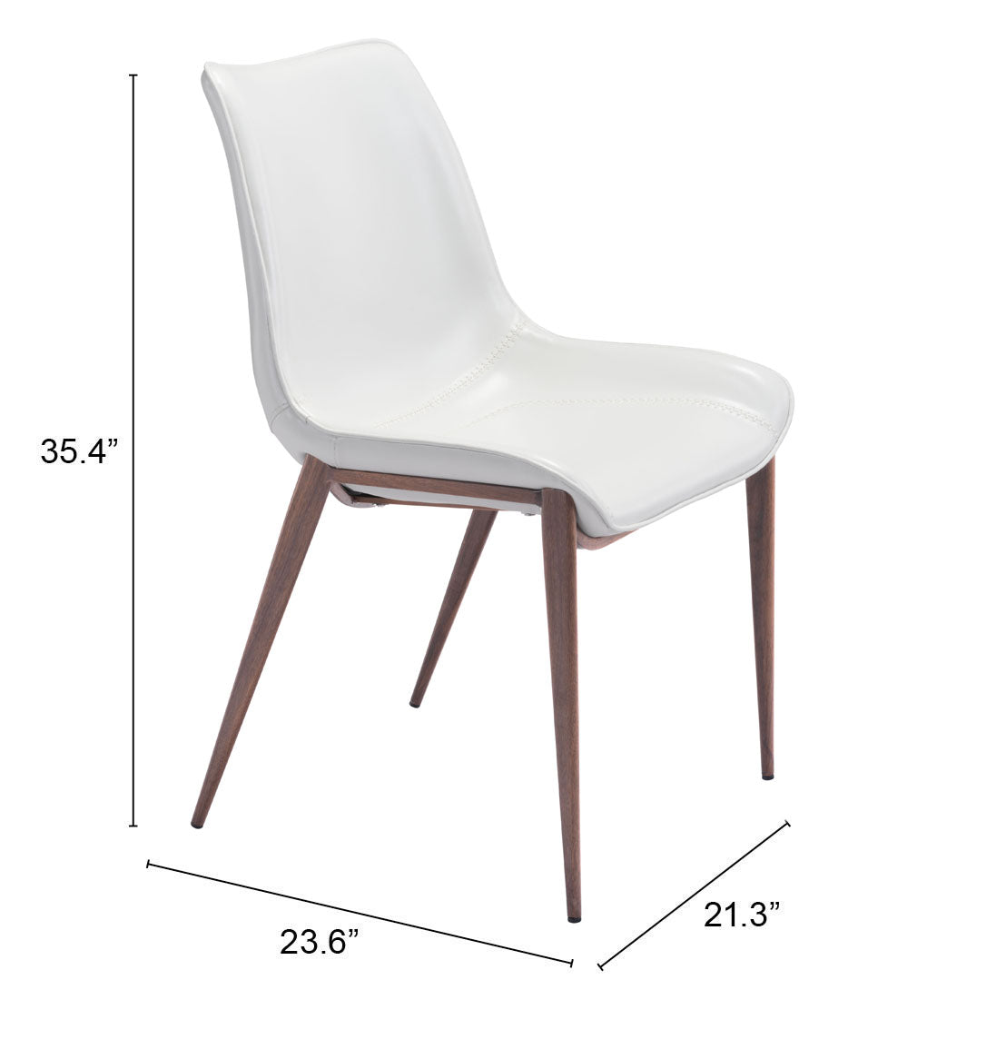 Magnus Dining Chair White & Walnut