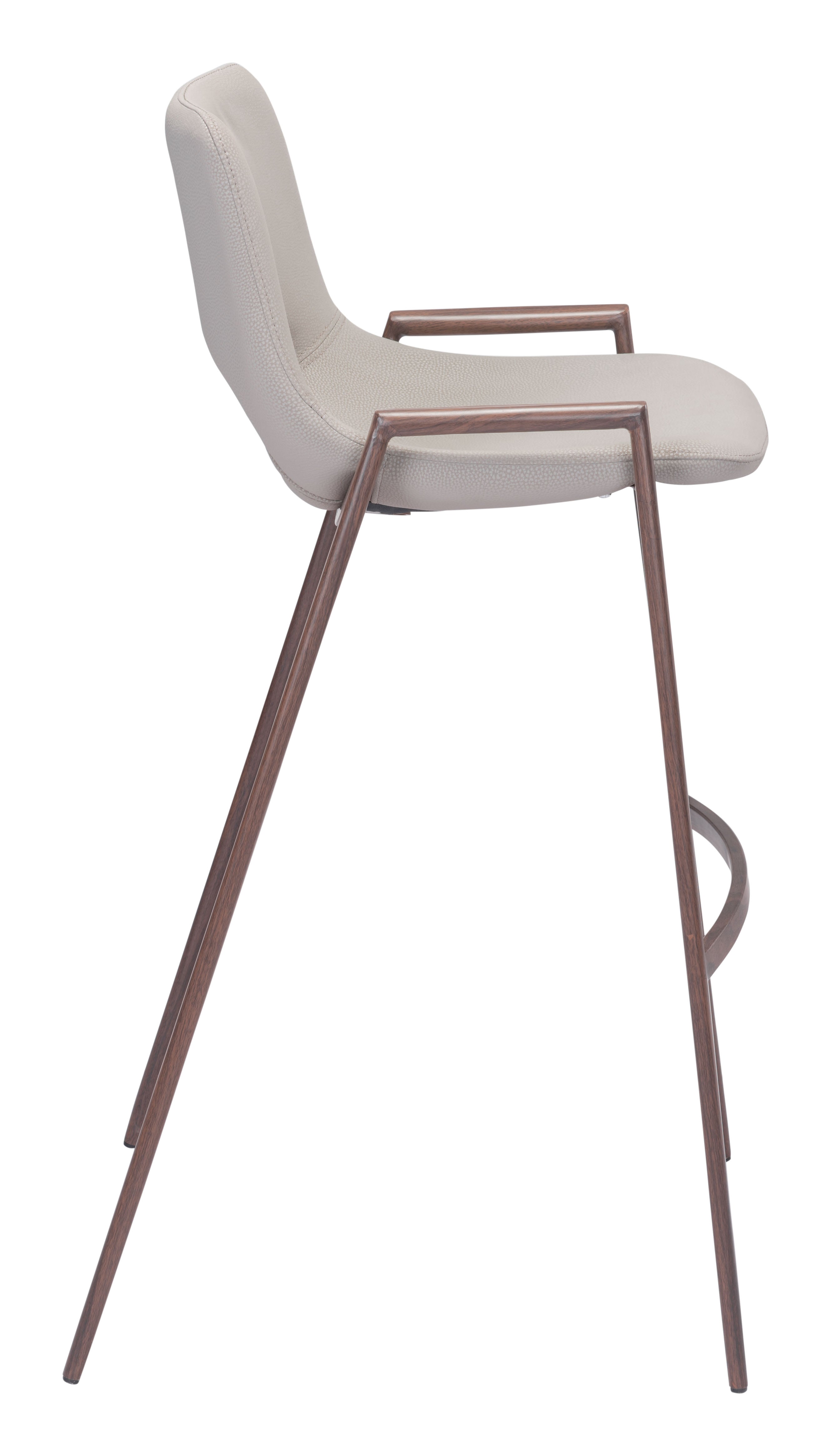 Desi Barstool Beige & Walnut