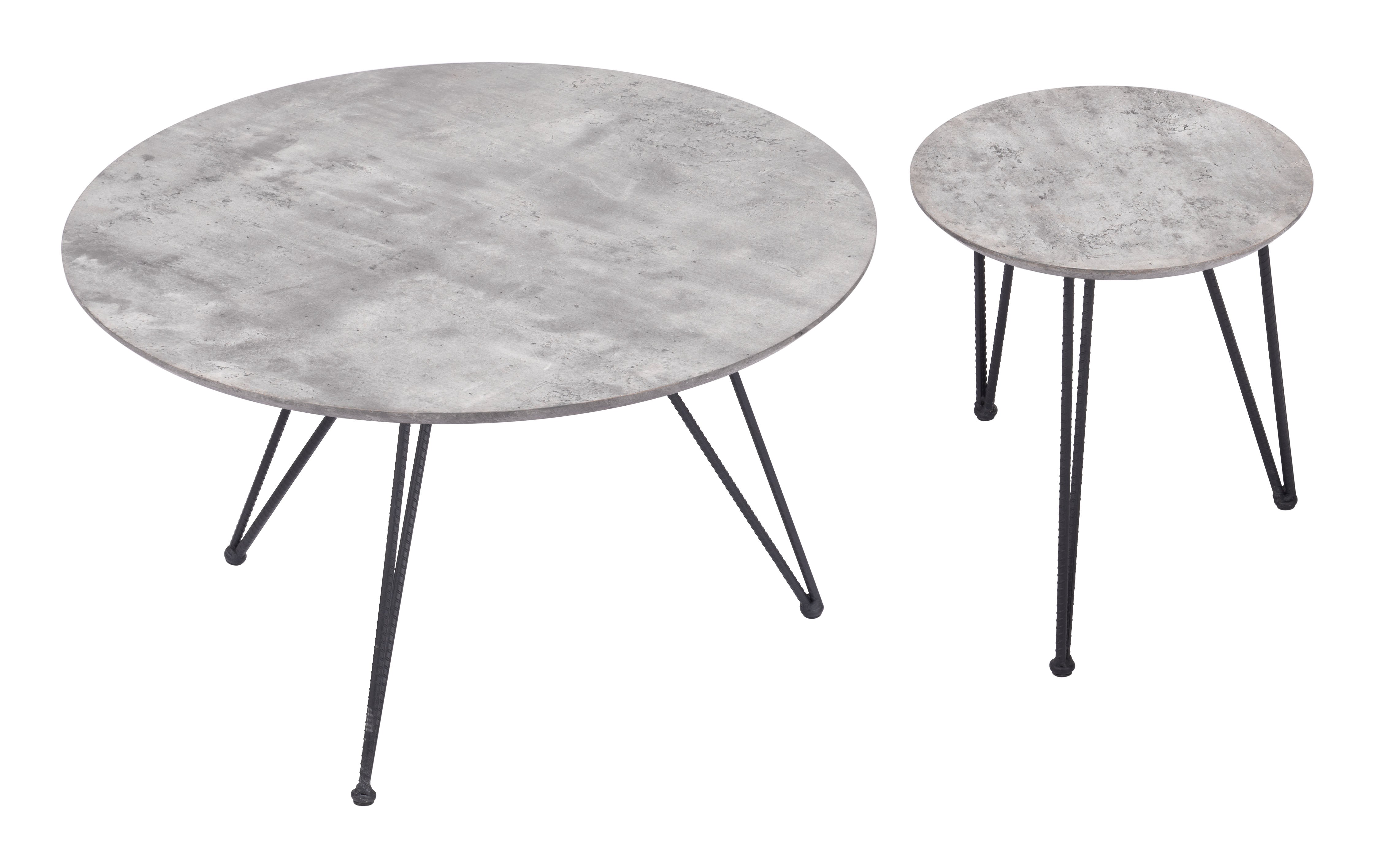 Kerris Coffee Table Set (2-Piece) Gray & Black