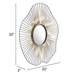 Comet Round Mirror Black & Gold