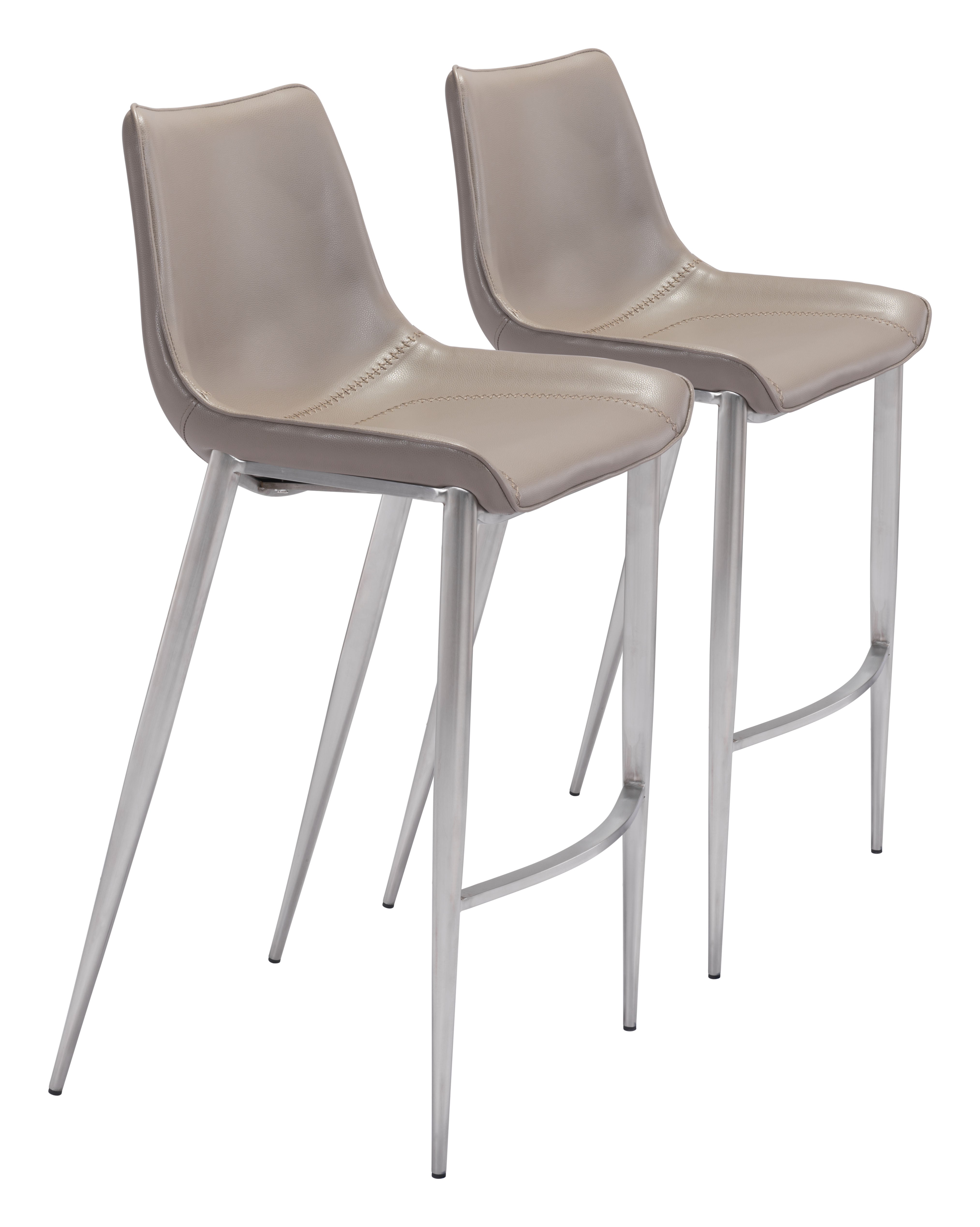 Magnus Barstool Brown & Silver