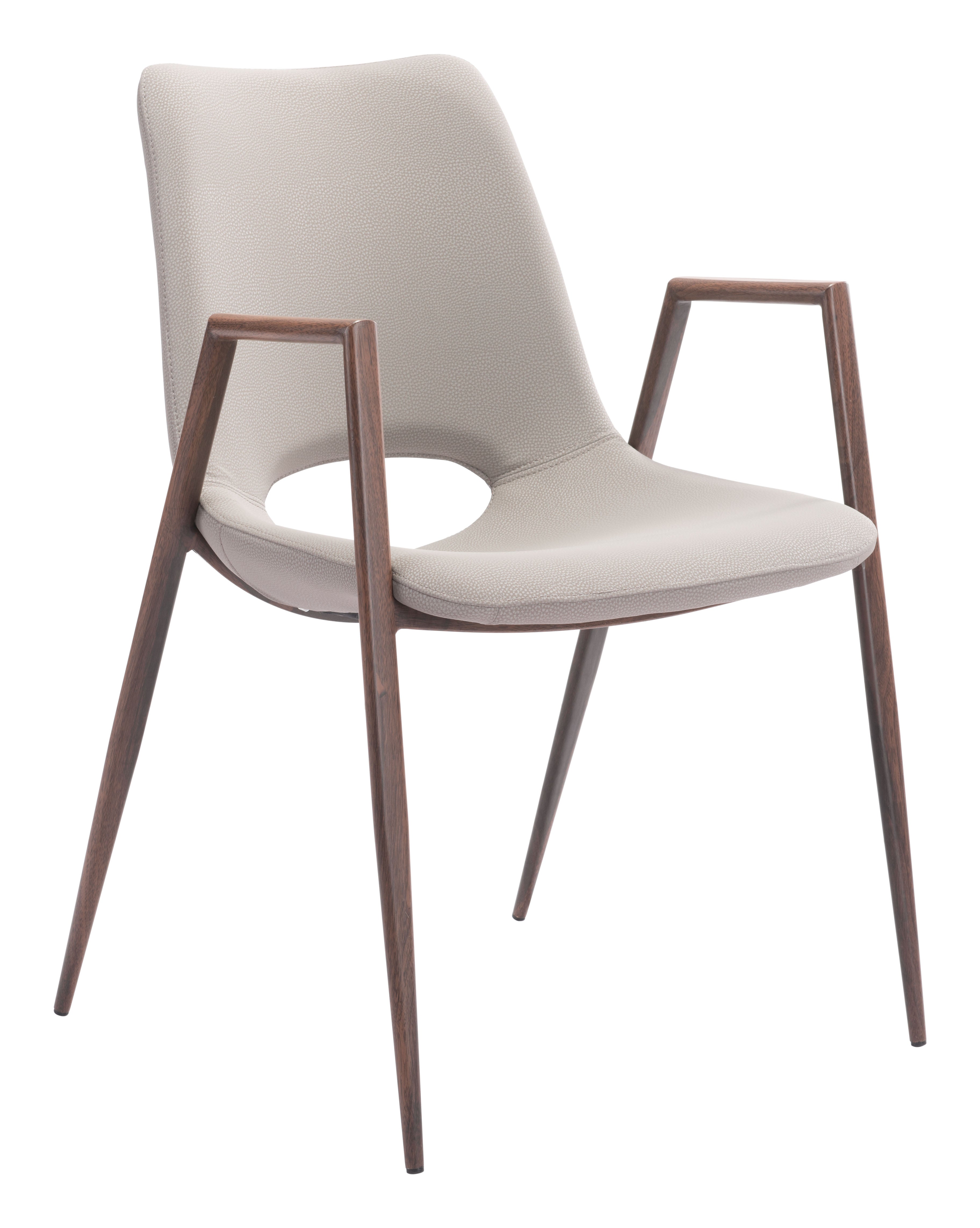 Desi Dining Chair Beige & Walnut