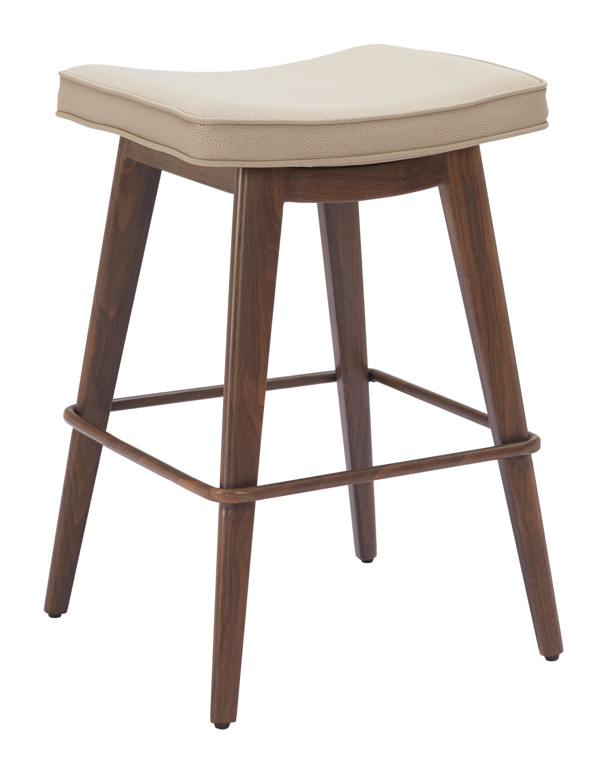 Divat Counter Stool Beige & Walnut