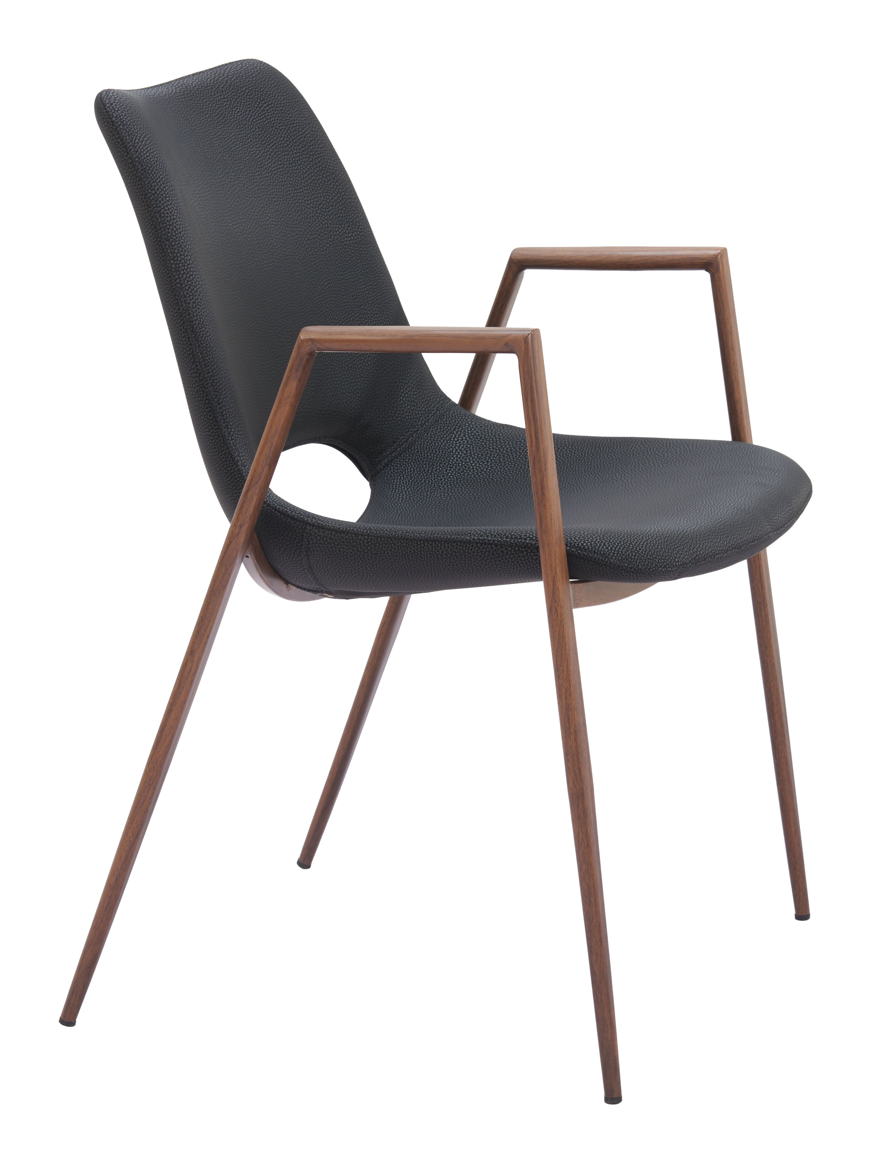 Desi Dining Chair Black & Walnut