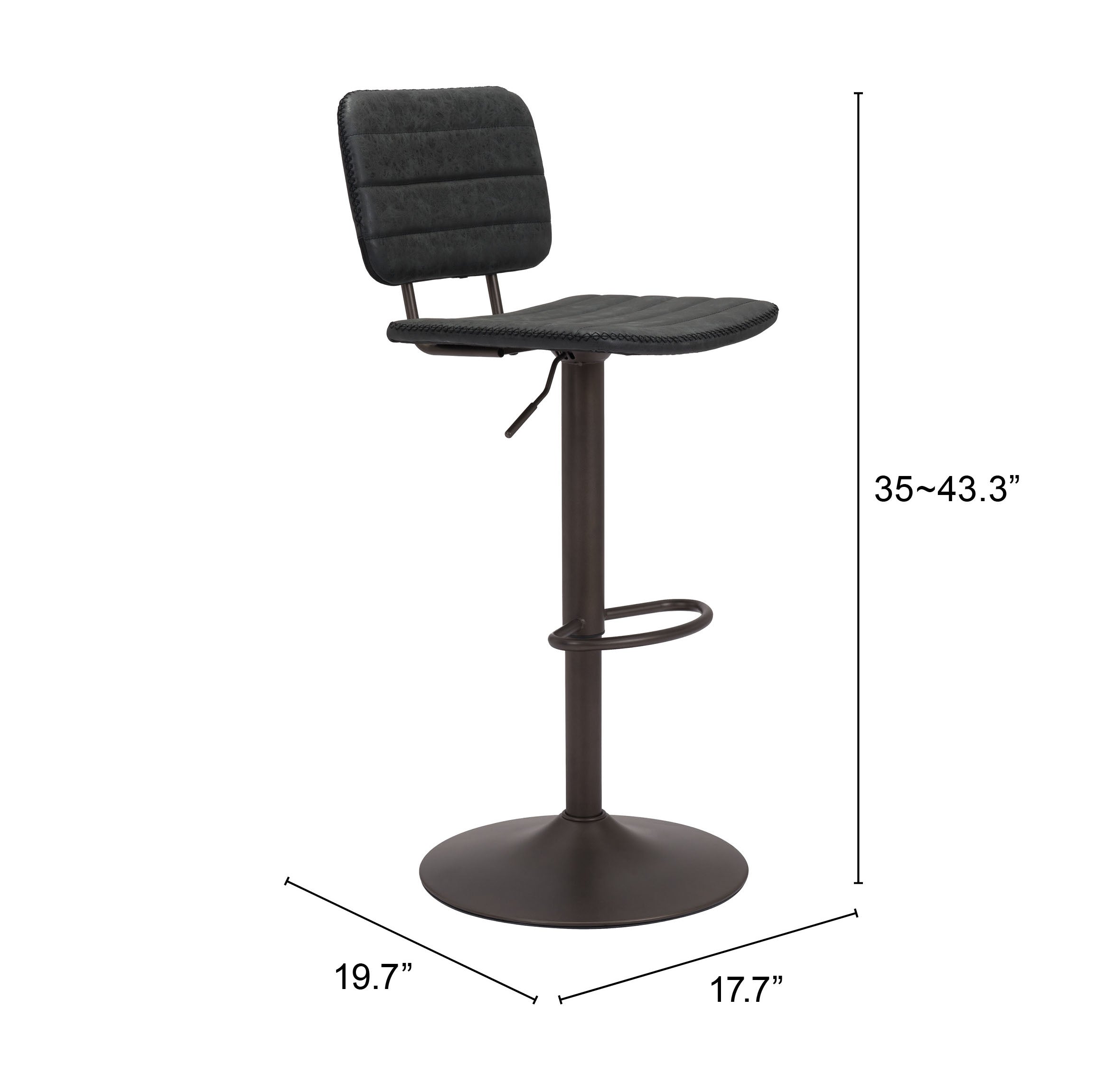 Holden Barstool Vintage Black & Dark Bronze