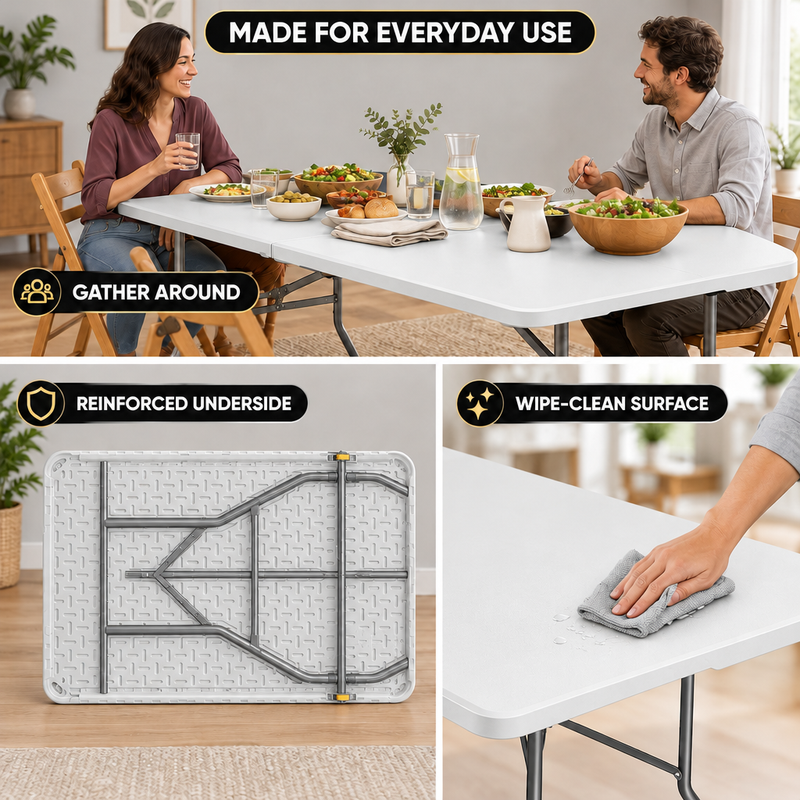 8 ft Heavy Duty Folding Table - 9k