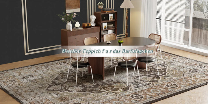 Orhopui Boho Area Rug, Machine Washable Outdoor Camping Rug, Non-Slip Stain Resistant Machine Washable Rug