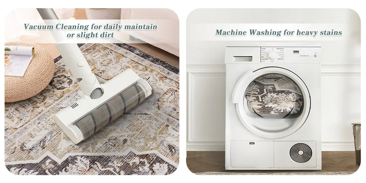 Orhopui Boho Area Rug, Machine Washable Outdoor Camping Rug, Non-Slip Stain Resistant Machine Washable Rug