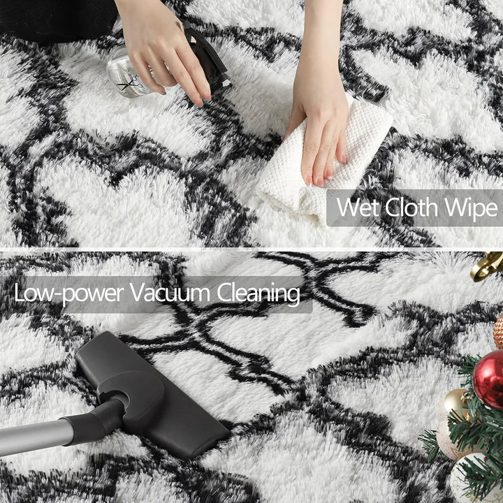 Large Shag Area Rugs for Bedroom Super Soft Plush Fluffy Carpets Living Room Rug Non-Slip Indoor Floor Rug for Kids Nursery Girl