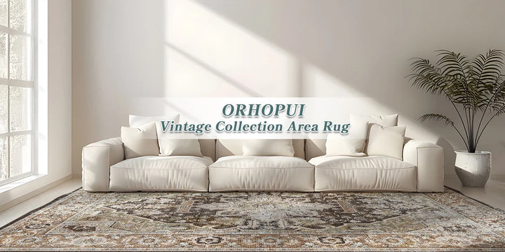 Orhopui Boho Area Rug, Machine Washable Outdoor Camping Rug, Non-Slip Stain Resistant Machine Washable Rug