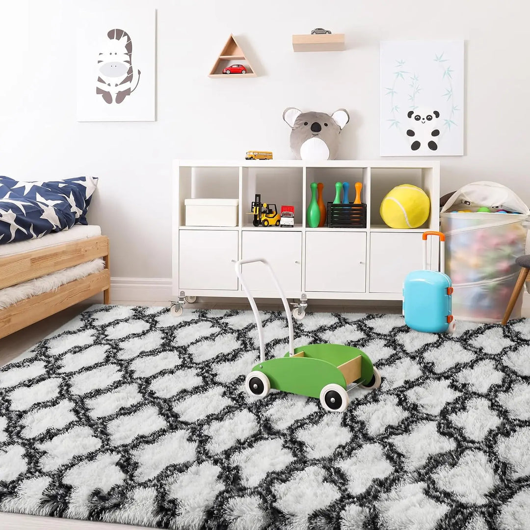 Large Shag Area Rugs for Bedroom Super Soft Plush Fluffy Carpets Living Room Rug Non-Slip Indoor Floor Rug for Kids Nursery Girl