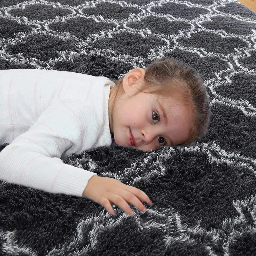 Large Shag Area Rugs for Bedroom Super Soft Plush Fluffy Carpets Living Room Rug Non-Slip Indoor Floor Rug for Kids Nursery Girl