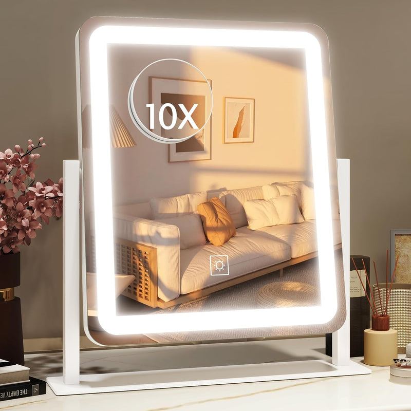 LED Vanity Mirror with Touch Dimming & Magnification