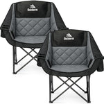 Oversized Camping Chairs 2 Pack – Extra-Large Folding Outdoor Chairs, Padded